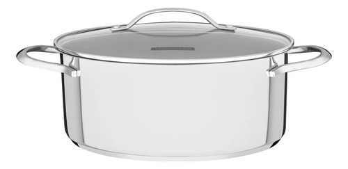 Olla Alta Acero Inox Tramontina Diámetro 30 Cm 8.9 Litros Color Gris