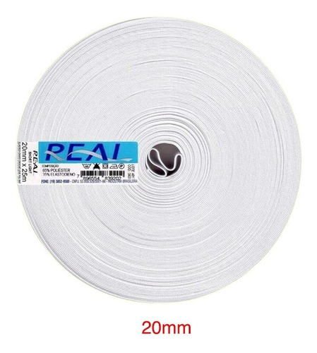 Elástico Real Costura Sl 20mm - 25 Metros Cor Branco