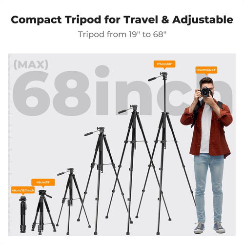 Trípode De Cámara Conceptual De K&f, 68 Trípodes Dslr De Al