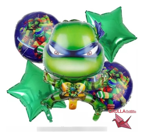 Set 5 Globos Tortuga Ninja
