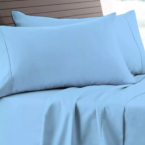 Sabana De Algodón 200 Hilos King Size Tulum Vero Hogar Color Azul Acero