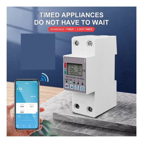 Medidor De Energía Tomzn 63a 110v 220v Smartlife Wifi