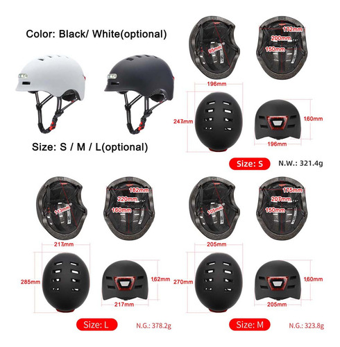 Casco Seguridad Casco Ciclismo Luz Delantera Trasera.mo
