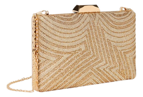 Bolsa Festa Clutch Dourada Com Alça Shein