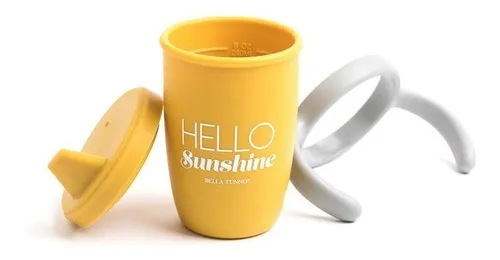Vaso Antiderrame De Silicona - 3 En 1 - Marca Bella Tunno Color Amarillo