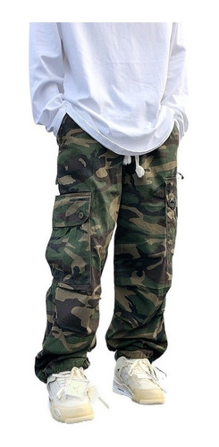 Pantalones Unisex Cargo De Camuflaje De Largo