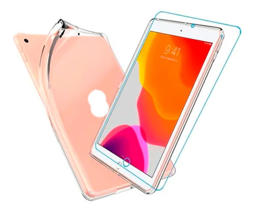  Funda Silicona Transparente Compatible Ip 7/8/9 + Vidrio 