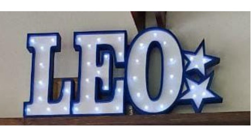 Imagen 3 de 9 de Nombres Luminosos 4 Letras Pintado 20 Cm Polyfan Luces