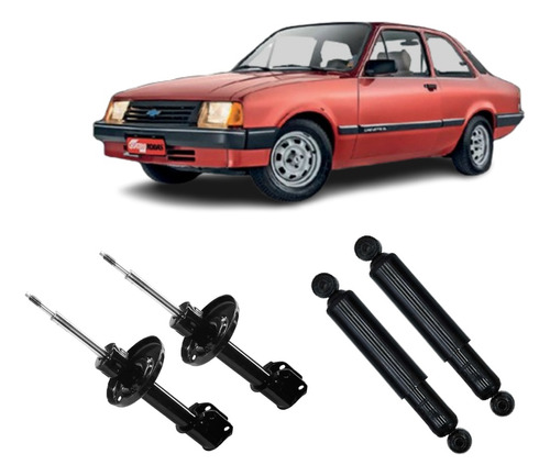 4 Amortecedor Chevette 85 86 87 88 89 90 91 Remanuf (jogo)  