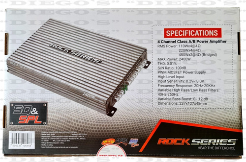 Imagen 7 de 7 de Amplificador Rock Series Rks-p110.4 2400w Clase A/b