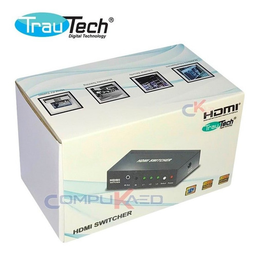 Selector Hdmi 2.0 De 3x1 Ultra Hd 4k 60hz Trautech Hdcp 2.2