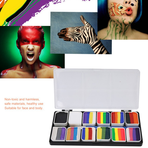 Pintura Facial Y Corporal De 12 Colores A Base De Agua Para