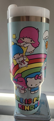 Vaso Térmico Hello Kitty Modelo 4 Verde Corazones