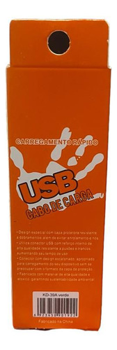 Cabo usb 1m Kaidi branco com entrada USB saída Conector de 8 pinos