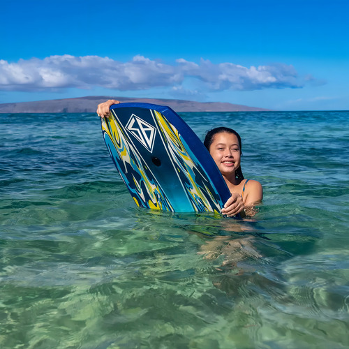 Tabla Bodyboard 42 Boogie Krypton Scott Burke Con Correa Color Azul Azul Con Amarillo
