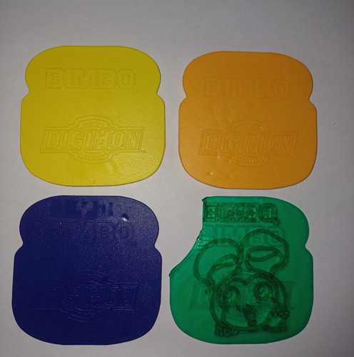 Lote De 4 Marcadores De Pan Bimbo (digimon) Coleccionables (Usado)