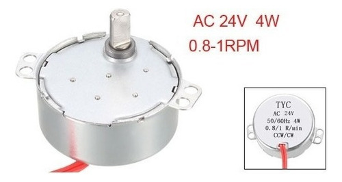 Motor Sincrónico Ca 24v 0.8-1 Rpm 50-60hz Cw/ccw 4w