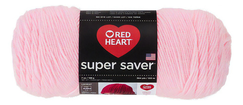 Estambre Acrílico Liso Super Saver Red Heart Coats Color 0724 Baby Pink