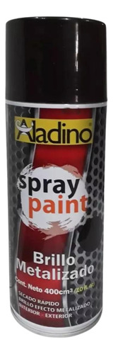 Pintura Spray Negro Brillante 400cc Aladino Somos Tienda