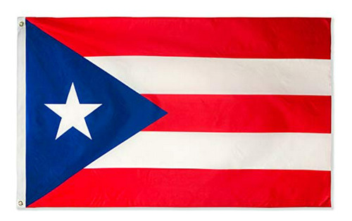 Bandera Puerto Rico 3x5 Poliéster Con Ojales 3 X 5 Ft