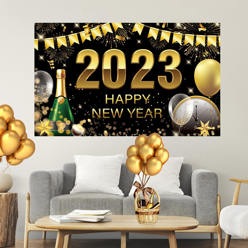 Banner De Feliz Ano Novo 2023 Pano De Fundo Jardim Estilof