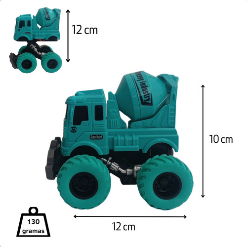 Kit 4 Brinquedo Caminhão Construção Civil Fricção Infantil