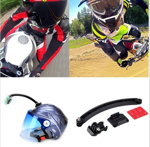 Kit Para Casco Gopro Mount Bici Moto Hero 3 3+ 4 5 Extensión