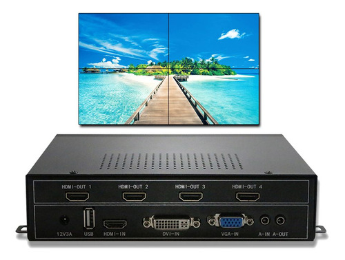 Video Wall 2x2 Controlador De Video 4k 4 Pantallas Usb Hdmi