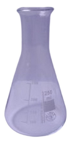 Erlenmeyer En Vidrio Boca Angosta De 250 Ml Marca Simax