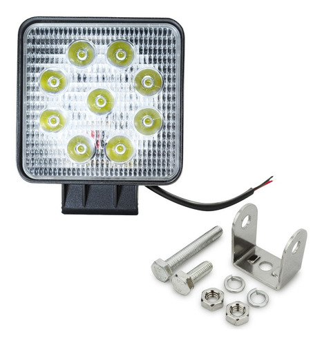 Imagem 6 de 10 de Kit 4 Farol Milha Haiz 27w Led 12v/24v Quadrado Carro Jeep