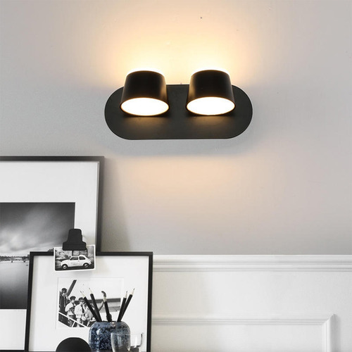 Arandela Parede Luminária Super Led Dupla Metal 28w Decora