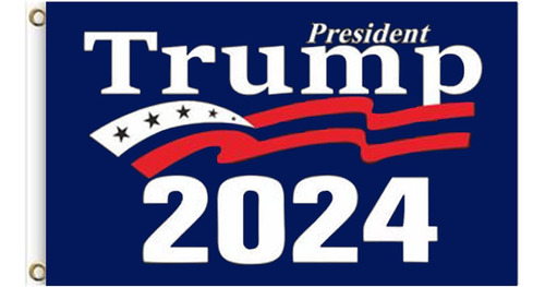 Trump - Bandera De Donald Trump 2024 De 3 X 5 Pies, Con 2 Oj