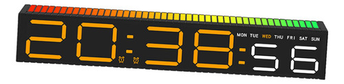 Reloj Digital Sensores De Sonido Dinámicos Amarillo Digital