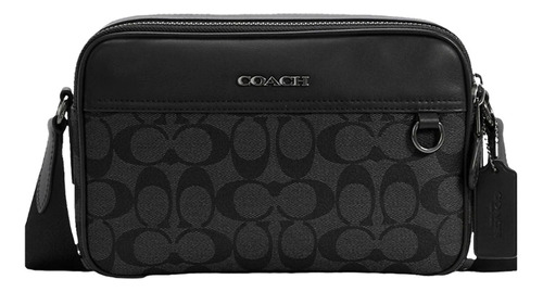 Bandolera Coach Graham Xbody Leather Black - Original Acabado de los herrajes Dorado Color Negro Color de la correa de hombro Negro Diseño de la tela Monograma