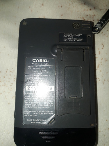 Imagen 4 de 5 de Televisor Portátil A Color Casio Modelo Tv-100 Repuesto