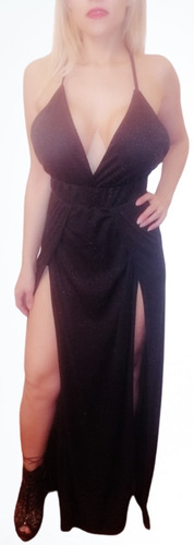 Sexy Vestido Mono Con Tajo Largo Escote En V Noche, Fiesta