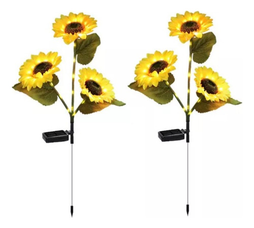 2kit Lâmpada De Gramado Para Decoração De Girassol, Led