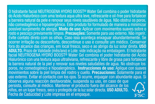 Refill Crema Hidratante Facial Neutrogena Hydro Boost 50 G