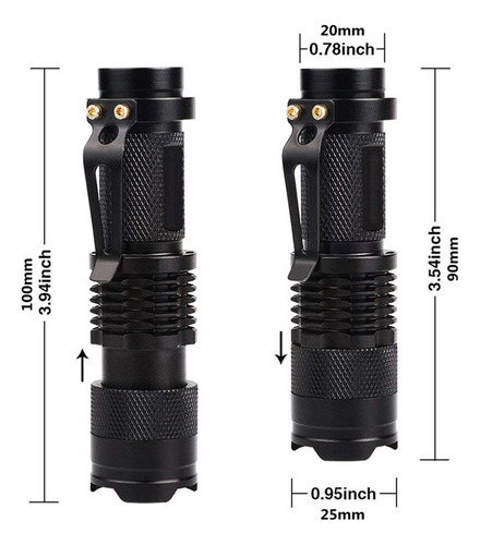 Mini Lanterna Uv Zoom Led Scorpio Hunting Black Light