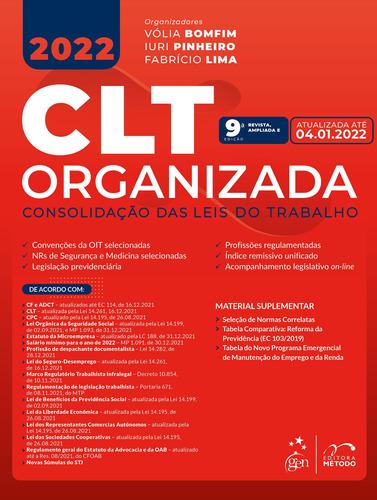 CLT Organizada - Consolidação das Leis do Trabalho, de Bomfim, Vólia. Editora Forense Ltda., capa mole em português, 2022
