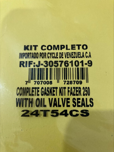 Imagen 2 de 2 de Kit De Empacaduras Fazer 250 Gpp Completo