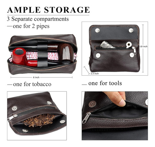 Estuche De Cuero For Pipa De Fumar Estuche For Pipa De
