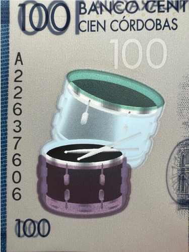 Billete De Nicaragua 100 Córdobas La Catedral Polímero Nvo.