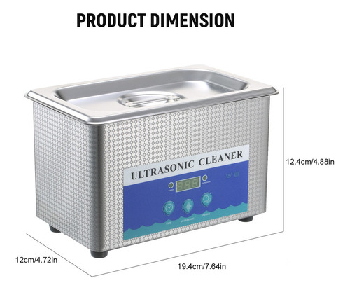 Limpiador Ultrasónico Digital De 900 Ml Con Desgas
