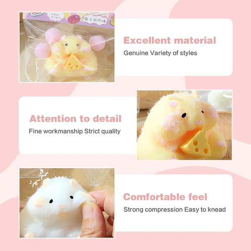 2 Piezas Hamster Blando, Taba Squishy Hamster Squeeze Toys