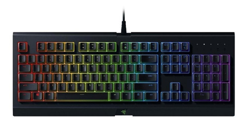 Teclado gamer Razer Cynosa Chroma QWERTY inglês US cor preto com luz RGB