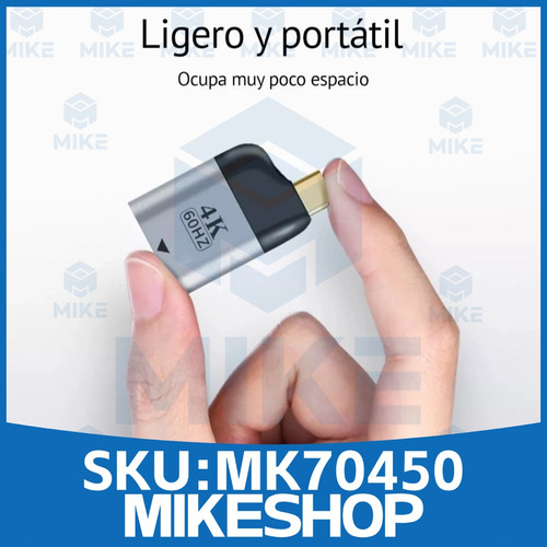 Adaptador Usb Tipo-c A Hdmi 4k @60hz Macbook Ipad Pro Laptop Gris