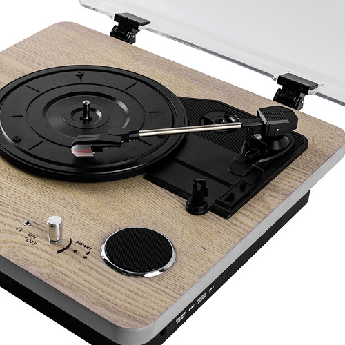 Tocadiscos Gadnic Madera Simil Vinilo Vintage Disco Sd USB 3 Velocidades