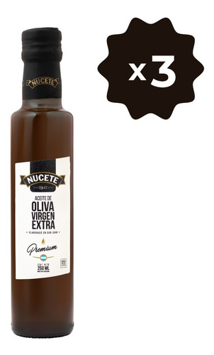 Imagen 1 de 3 de Combo Aceite De Oliva Virgen Extra Premium Bot 250 Ml X 3
