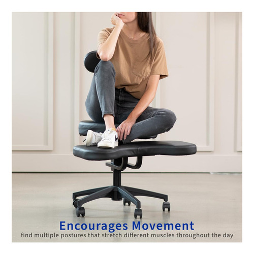 Vivo Silla De Escritorio Ergonómica Móvil Con Patas Cruzadas Negro.